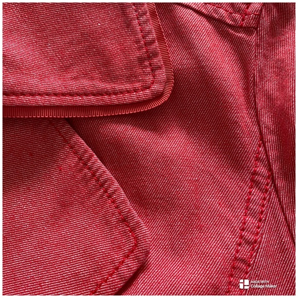 Anthropologie Elle Coral Cotton/Linen Trench Coat Size XL - Picture 10 of 12